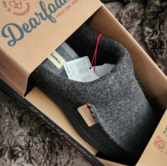 NEW!! Dearfoams Men's Clog Style Memory Foam Slippers Wool Blend - Picture 5 of 7